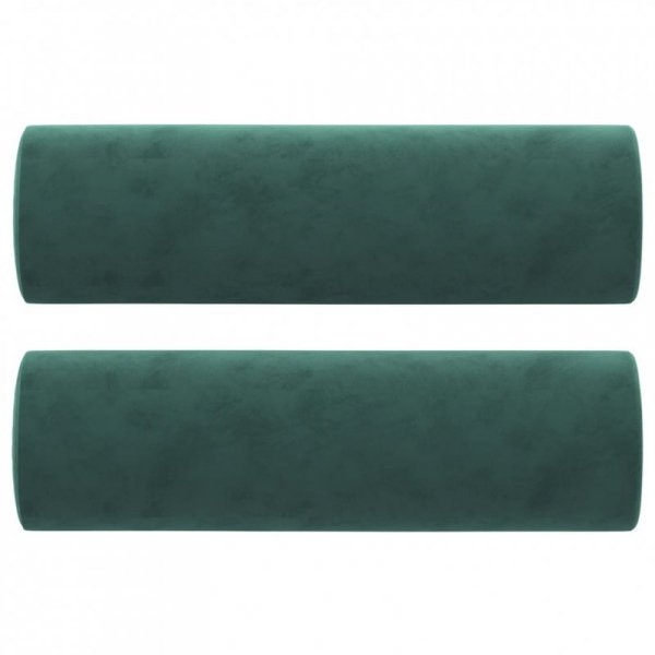 3-osobowa sofa z poduszkami, ciemnozielona, 180 cm, aksamit