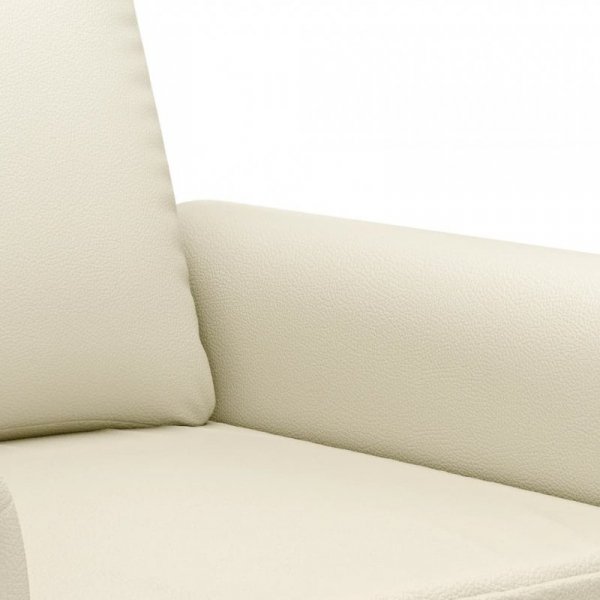2-osobowa sofa z poduszkami, kremowa, sztuczna skóra