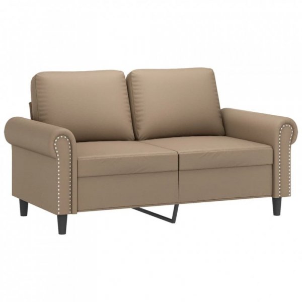 2-osobowa sofa z poduszkami, cappuccino, sztuczna skóra