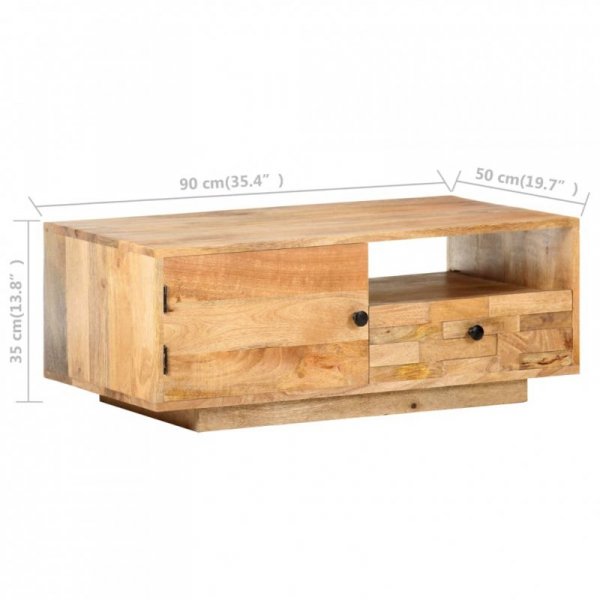 Stolik kawowy, 90 x 50 x 35 cm, lite drewno mango