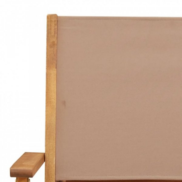 Składane krzesła ogrodowe, 8 szt., tkanina taupe i drewno