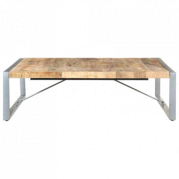 Stolik kawowy, 140x140x40 cm, surowe drewno mango