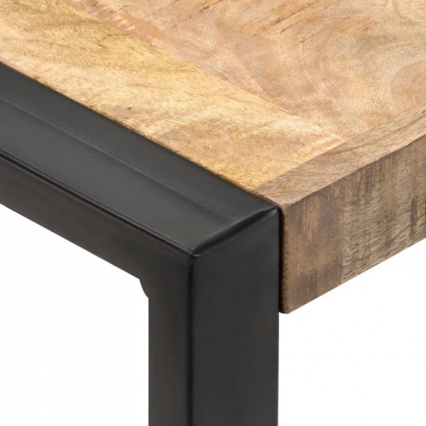 Stolik jadalniany, 70x70x75 cm, lite, surowe drewno mango