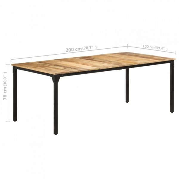 Stół jadalniany, 200 x 100 x 76 cm, surowe drewno mango
