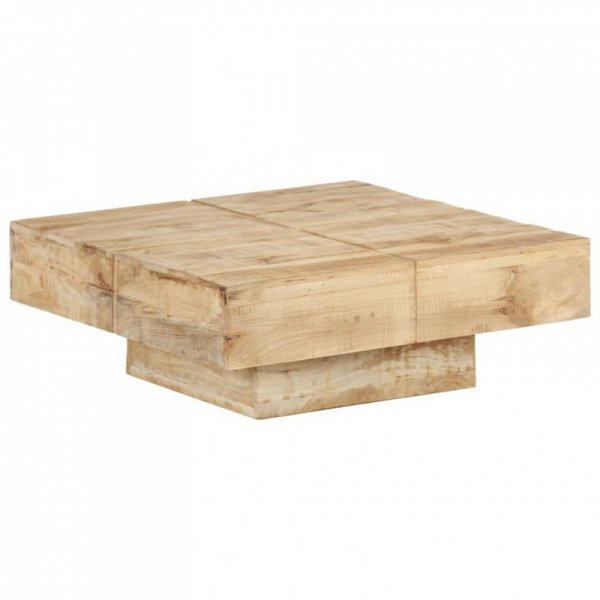 Stolik kawowy, 80x80x28 cm, lite drewno mango