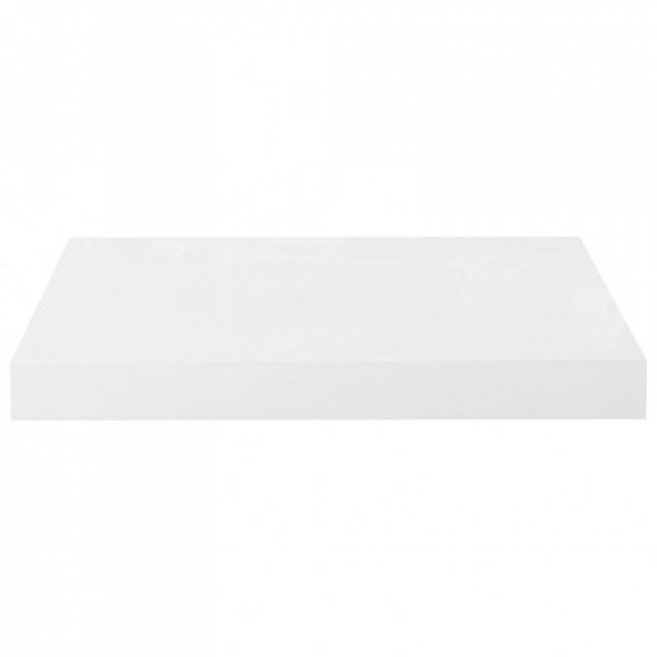 Półki ścienne, 2 szt., białe, wysoki połysk, 40x23x3,8 cm, MDF