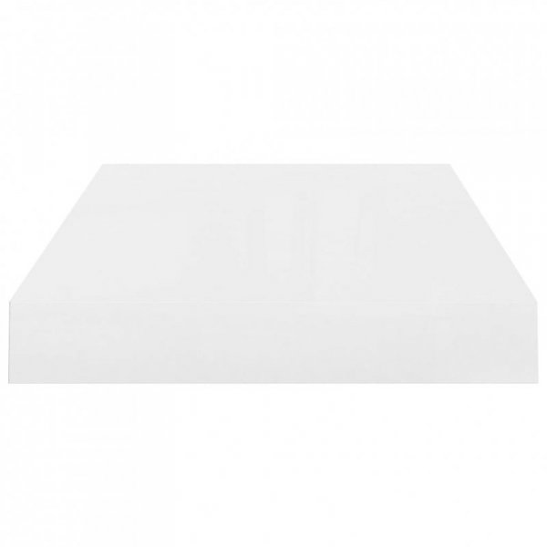 Półki ścienne, 2 szt., białe, wysoki połysk, 40x23x3,8 cm, MDF