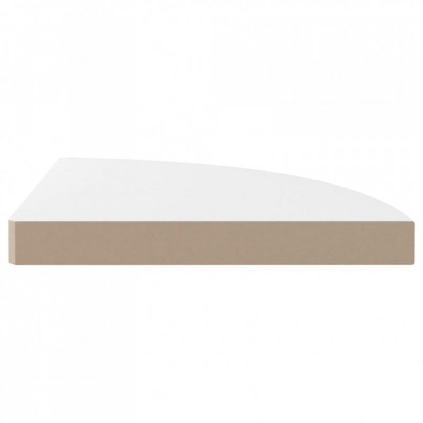 Narożne półki ścienne, 4 szt., połysk, białe, 35x35x3,8 cm, MDF