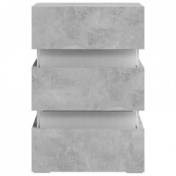 Szafka nocna z LED, szara, 45x35x67 cm, materiał drewnopochodny