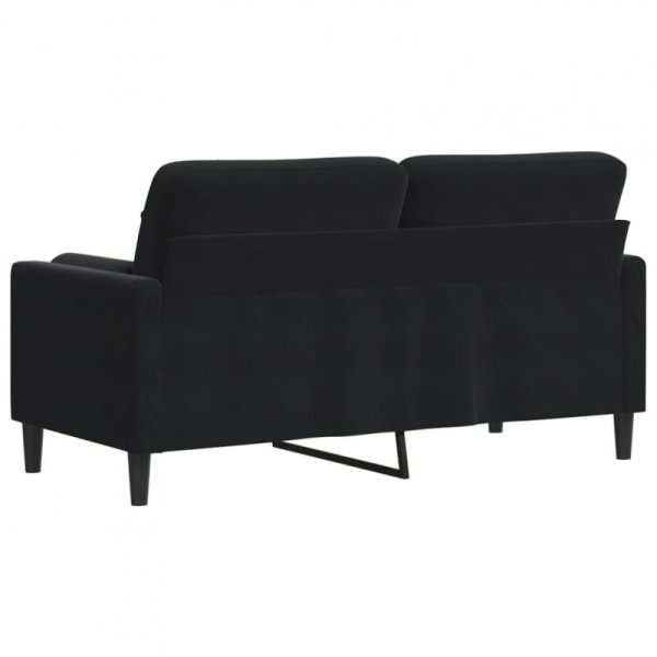 2-osobowa sofa z poduszkami, czarna, 140 cm, aksamit