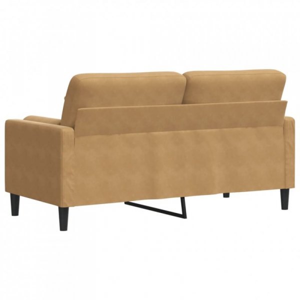 2-osobowa sofa z poduszkami, kolor cappuccino, 140 cm, aksamit