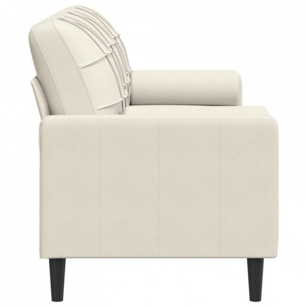 3-osobowa sofa z poduszkami, kremowa, 180 cm, aksamit