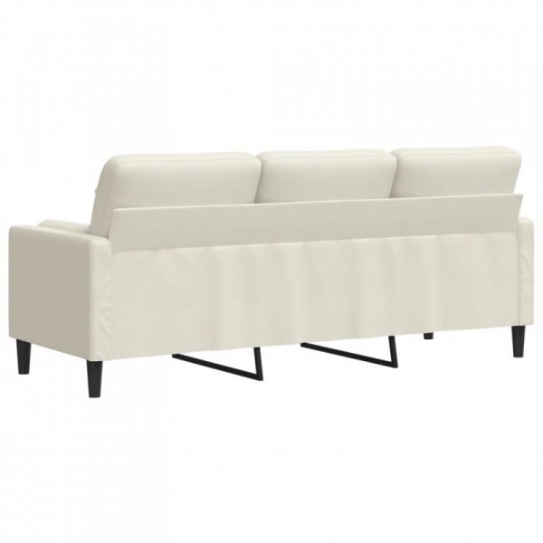 3-osobowa sofa z poduszkami, kremowa, 180 cm, aksamit