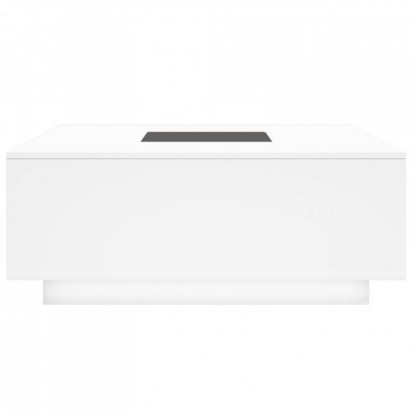 Stolik kawowy z LED Infinity, biały, 100x100x40 cm
