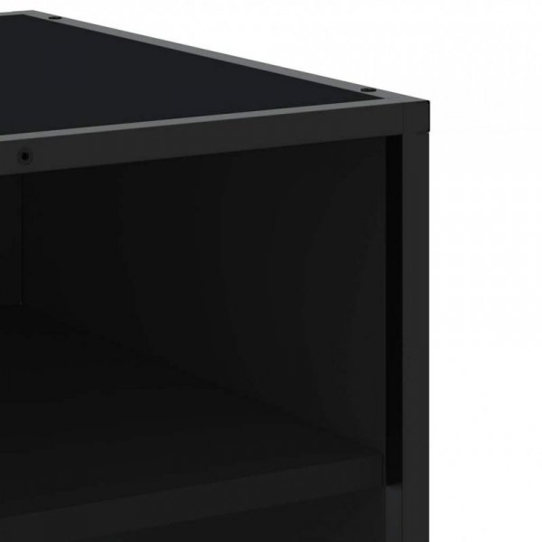 Szafka pod TV, czarna, 180,5x40x46 cm, materiał drewnopochodny