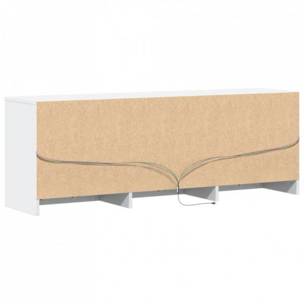 Szafka TV z LED, biała, 140x34x50 cm, materiał drewnopochodny