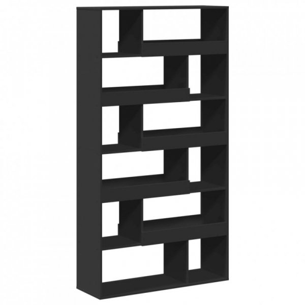 Regał, czarny, 100x33x187,5 cm, materiał drewnopochodny