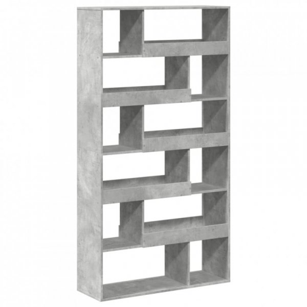 Regał, szarość betonu, 100x33x187,5 cm, materiał drewnopochodny