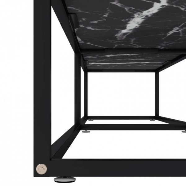 Szafka pod TV, czarny marmur, 200x40x40,5 cm, szkło hartowane