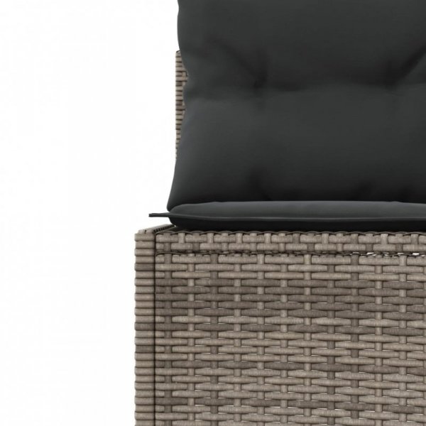 Sofa ogrodowa z poduszkami, okrągła, szary rattan PE