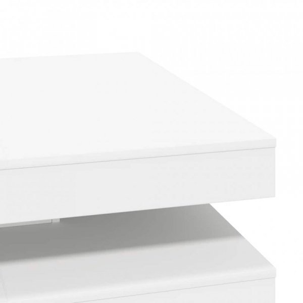 Stolik kawowy obrotowy 360 stopni biały 90x90x34,5 cm