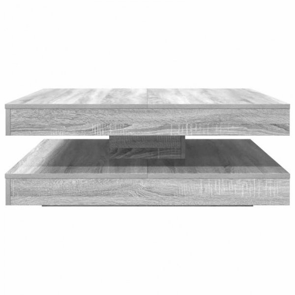 Stolik kawowy obrotowy 360 stopni Szary Sonoma 90x90x34,5 cm