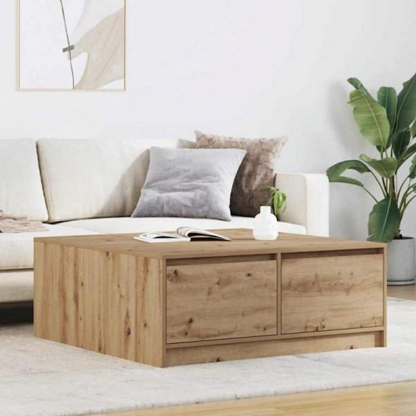 Stolik kawowy z szufladami Artisan Oak 100x100x40 cm