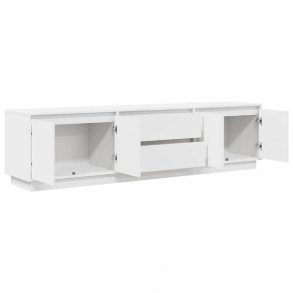 Szafka RTV z oświetleniem LED Biała 193,5x41x50 cm