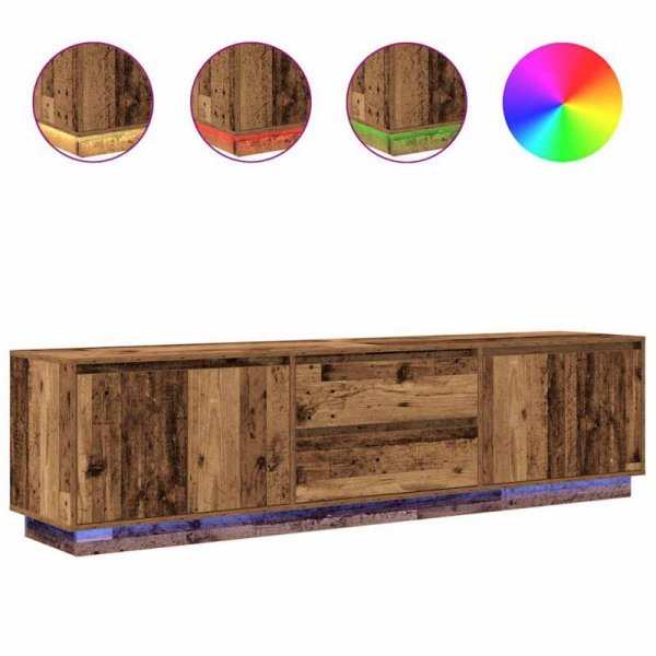 Szafka RTV z oświetleniem LED Stare drewno 193,5x41x50 cm