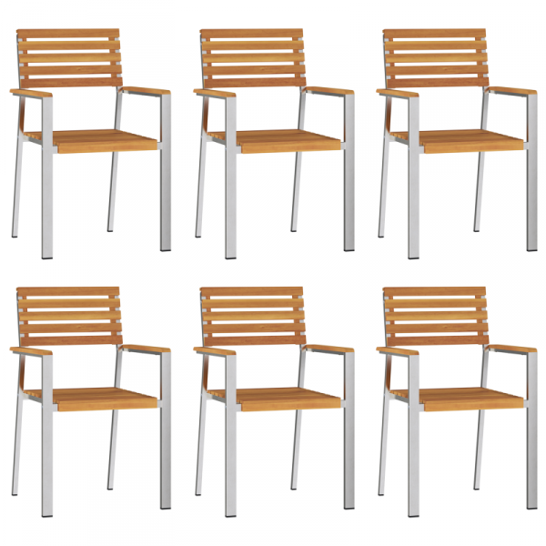 Krzesła ogrodowe  6 szt. 54.5x56x89 cm Lite drewno akacjowe, Krzesła składane  2 szt. Lite drewno akacjowe i stal, Krzesła składane  4 szt. Lite drewno akacjowe i stal