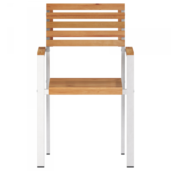 Składane Krzesła Ogrodowe 6 szt. 54.5x56x89 cm Lite drewno tekowe,  Składane Krzesła Ogrodowe 4 szt. Lite drewno tekowe i stal,  Składane Krzesła Ogrodowe 2 szt. Lite drewno tekowe i stal