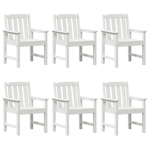 Krzesła jadalniane  6 szt. Białe 65.5x55.5x88 cm HDPE, Krzesła jadalniane  2 szt. Białe HDPE