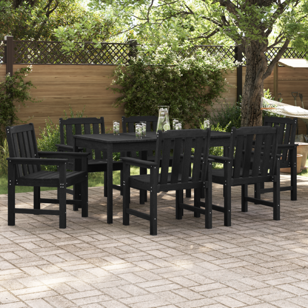 Krzesła do jadalni  6 szt Czarne 65,5x55,5x88 cm HDPE, Krzesła do jadalni  2 szt Czarne HDPE