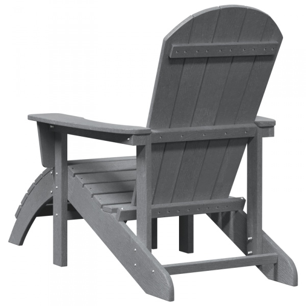 Krzesła Adirondack z podnóżkami 2 szt. Jasnoszare HDPE,  Krzesło Adirondack z podnóżkiem Jasnoszare HDPE
