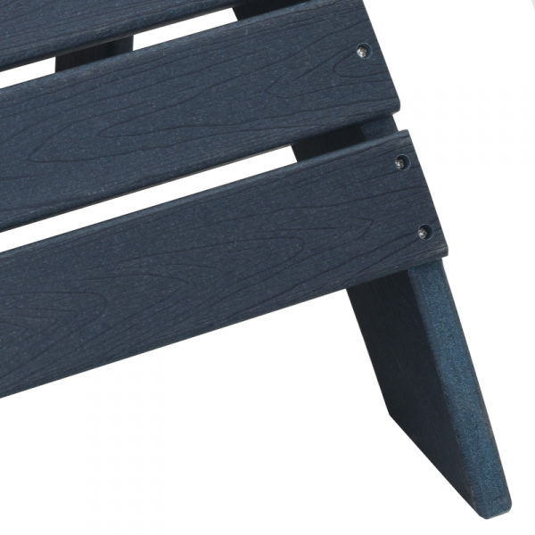 3-częściowy zestaw wypoczynkowy do ogrodu granatowy HDPE,  Krzesło Adirondack z podnóżkiem granatowy HDPE,  Stolik boczny Adirondack granatowy 38x38x46 cm HDPE