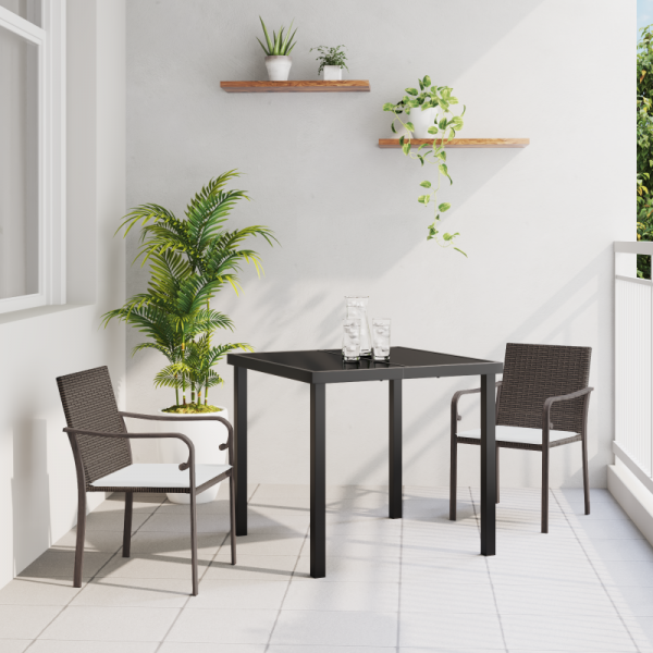 Zestaw do jadalni  3-częściowy z poduszkami - Brązowy rattan
