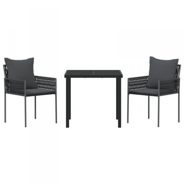 Zestaw 2 Czarny Polirattan 54x61x83 cm Wytrzymały