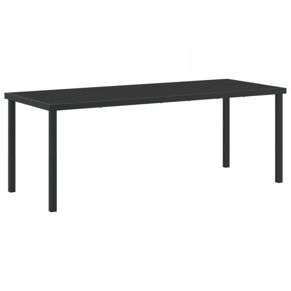 9-elementowy zestaw jadalny w ogrodzie z poduszkami czarny polirattan,  Stół ogrodowy czarny 200x80x73 cm ze szkła hartowanego