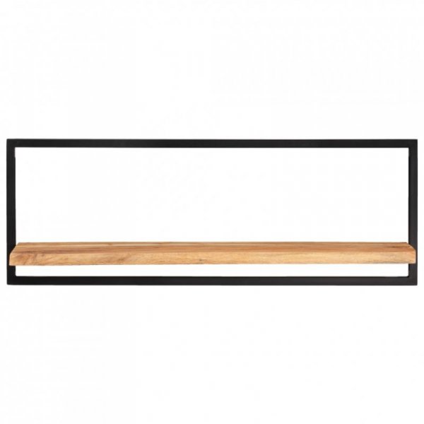 Półki ścienne, 2 szt, 100x24x35 cm, lite drewno akacjowe i stal