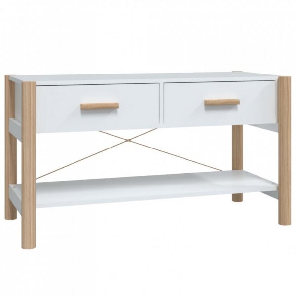 Szafka pod TV, biała, 82x38x45 cm, materiał drewnopochodny