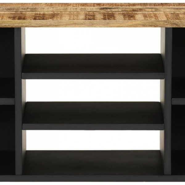 Szafka RTV, 100x33x46 cm, mango i materiał drewnopochodny