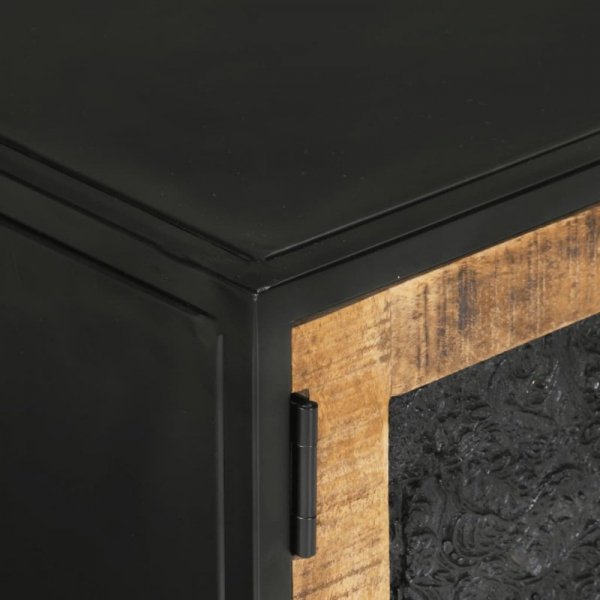 Szafka pod TV, 110x30x40 cm, lite drewno mango i żelazo