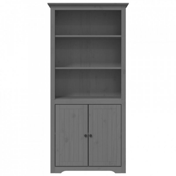 Biblioteczka BODO, szara, 82x40x173 cm, lite drewno sosnowe