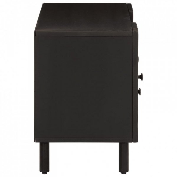 Szafka pod telewizor, czarna, 105x33x46 cm, lite drewno mango