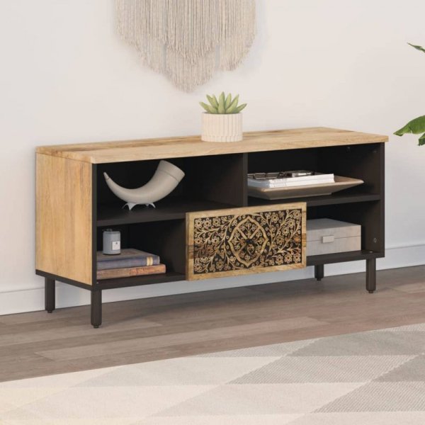 Szafka pod telewizor, 100x33x46 cm, lite drewno mango