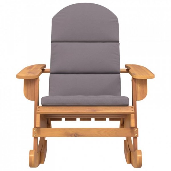 Fotel bujany Adirondack z poduszkami, lite drewno akacjowe