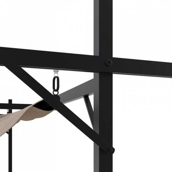 Pergola ze zwijanym dachem, taupe, 295x292x230 cm