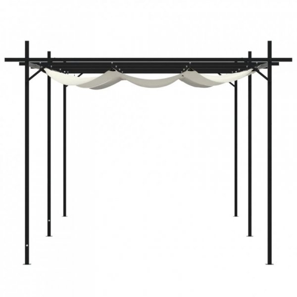 Pergola ze zwijanym dachem, kremowa, 589x292x230 cm