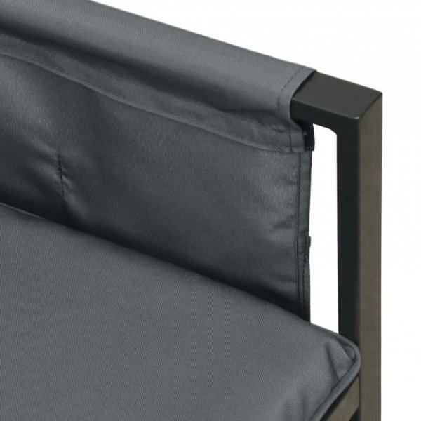 Ogrodowa sofa narożna, antracytowa, stal i textilene