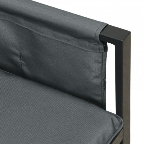 Ogrodowa sofa narożna, antracytowa, stal i textilene